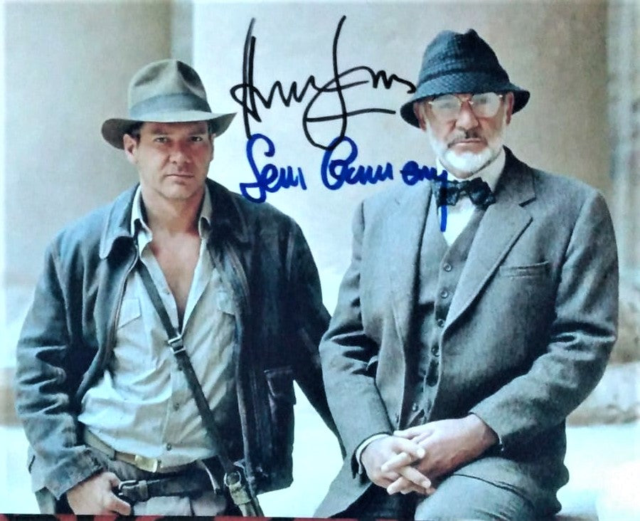 SEAN CONNERY  HARRISON FORD signed autographed photo COA Hologram movie scene