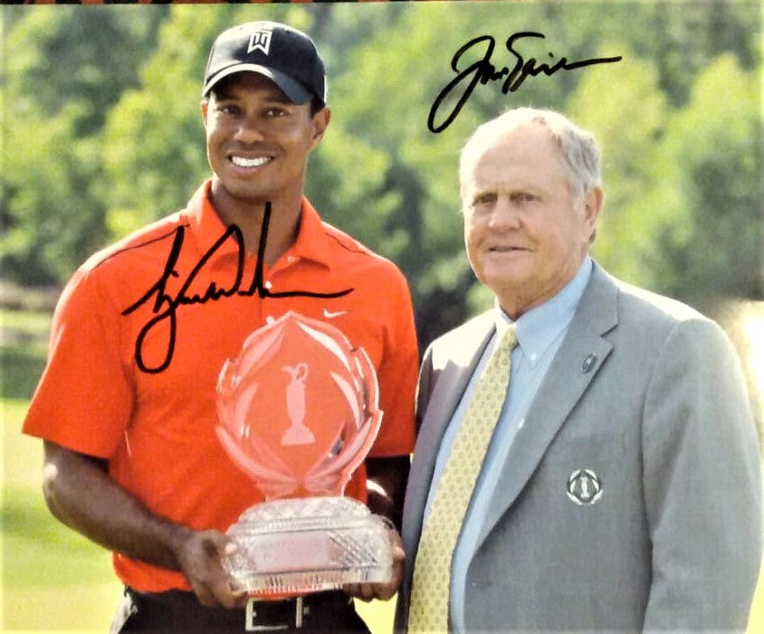 TIGER WOODS JACK NICKLAUS signed autographed photo COA Hologram Beckett Autographs