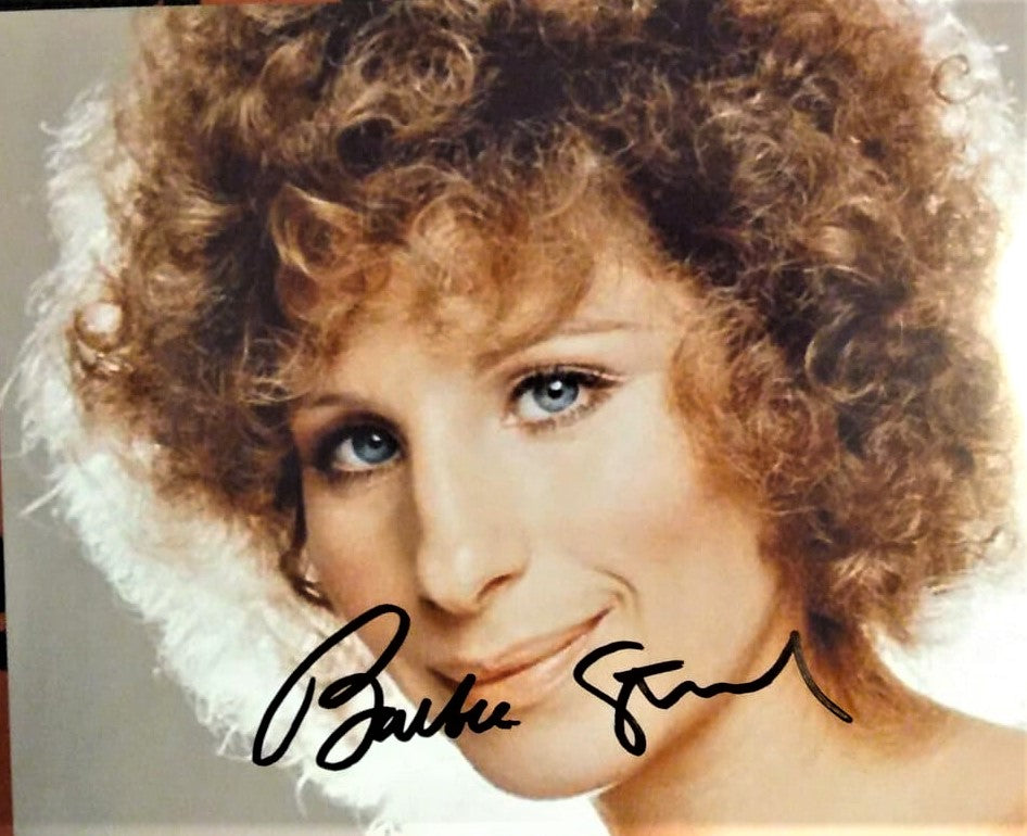 Barbra Streisand signed photo close up of her face