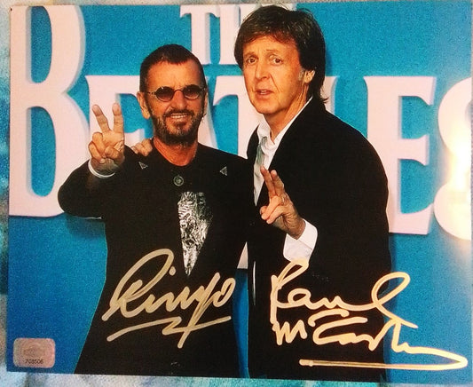 PAUL McCARTNEY RINGO STARR Signed autographed Photo COA Hologram Beckett Autographs