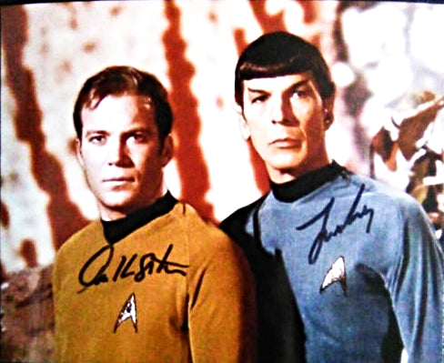 WILLIAM SHATNER LEONARD NIMOY star trek signed photo COA Hologram Beckett Autographs