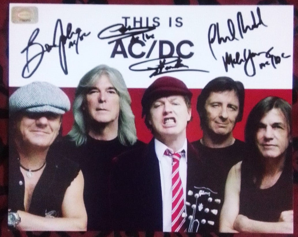 AC/DC BAND signed autographed photo COA Hologram 