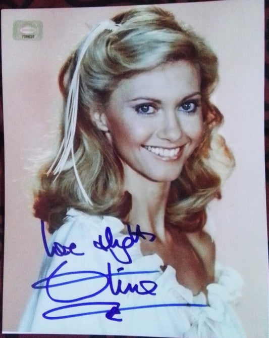 OLIVIA NEWTON JOHN signed autographed photo COA Hologram blue marker