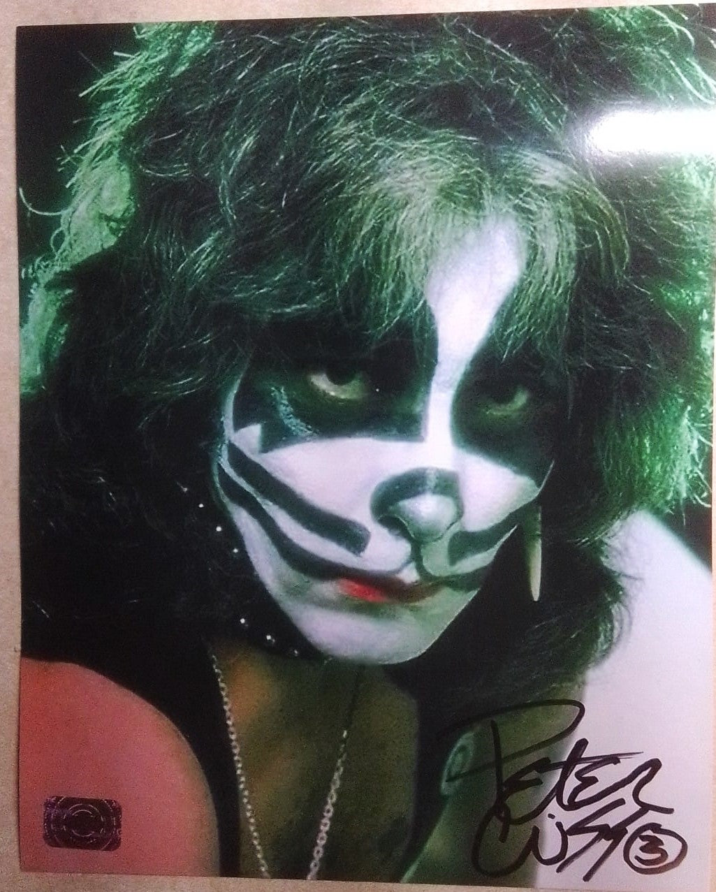 PETER CRISS signed autographed photo COA Hologram face close up