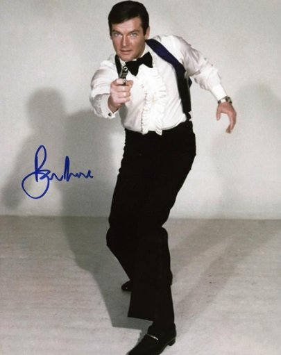 ROGER MOORE signed autographed photo COA Hologram Beckett Autographs