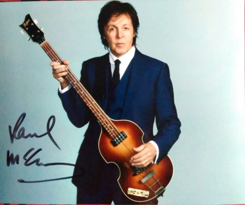 PAUL McCARTNEY Signed autographed Photo COA Hologram holding guitar in dress suit