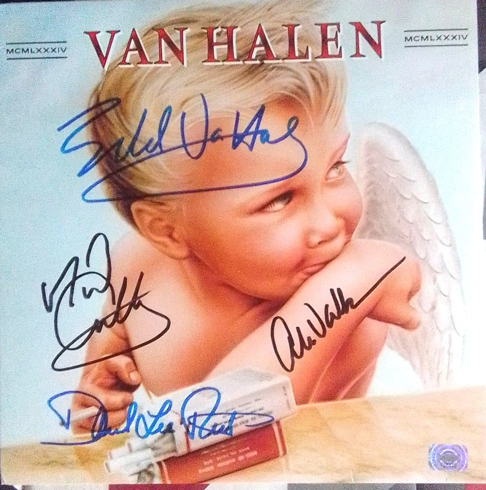 VAN HALEN Band signed autographed 1984 album COA Hologram Beckett Autographs