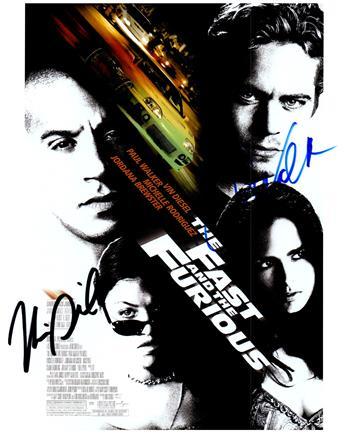 PAUL WALKER & VIN DIESEL- FAST AND FURIOUS SIGNED AUTOGRAPHED PHOTO COA Hologram Beckett Autographs