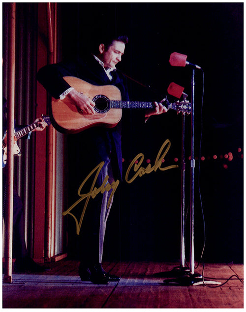 JOHNNY CASH signed autographed photo COA Hologram Beckett Autographs