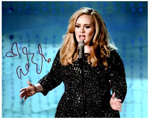 Adele signed photo black dress