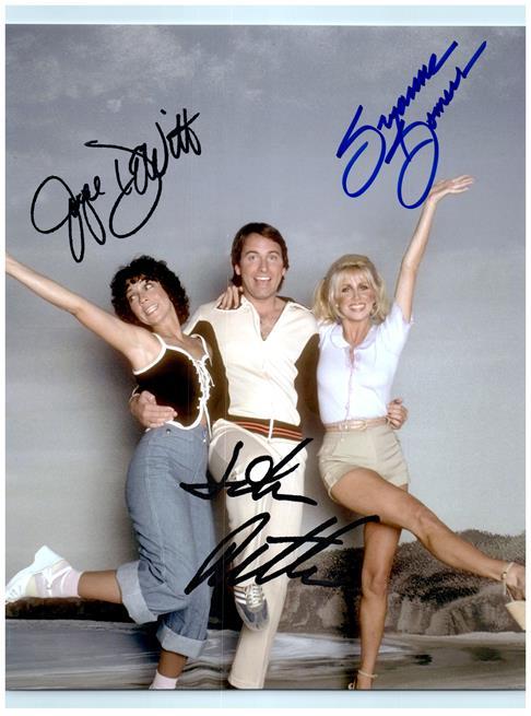 THREE'S COMPANY signed autographed photo COA Hologram Beckett Autographs