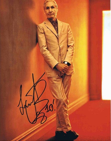 CHARLIE WATTS signed autographed photo COA Hologram Beckett Autographs