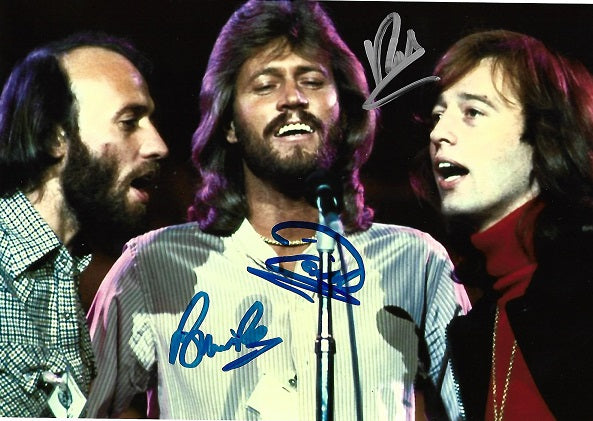 THE BEE GEES signed autographed photo COA Hologram Beckett Autographs