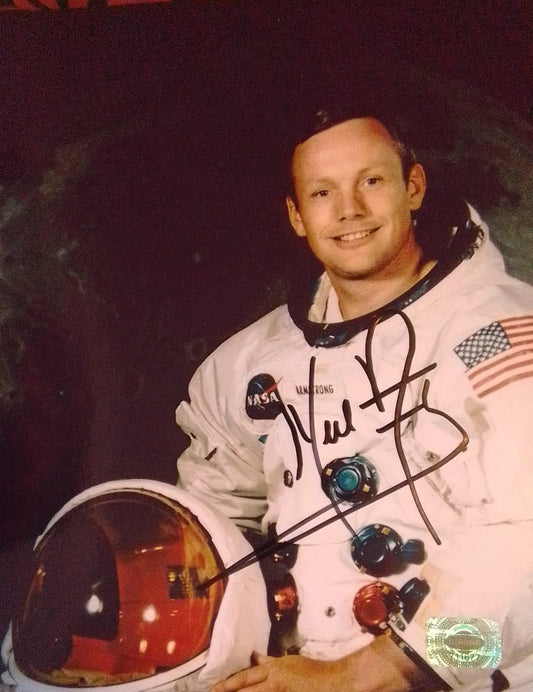 NEIL ARMSTRONG signed autographed photo COA Hologram in spacesuit