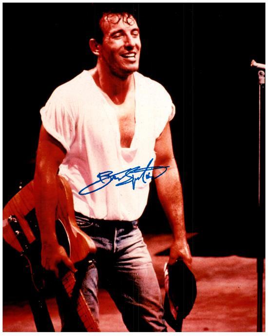 BRUCE SPRINGSTEEN signed autographed photo COA Hologram white shirt on stage